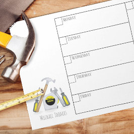 Moderne einfache Tools Minimal Weekly Calendar Notizblock