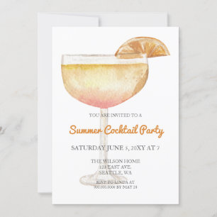 Moderne einfache trendige Sommer-Cocktailparty Einladung