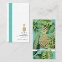 Moderne einfache tropische Blätter Ananas Türkis 