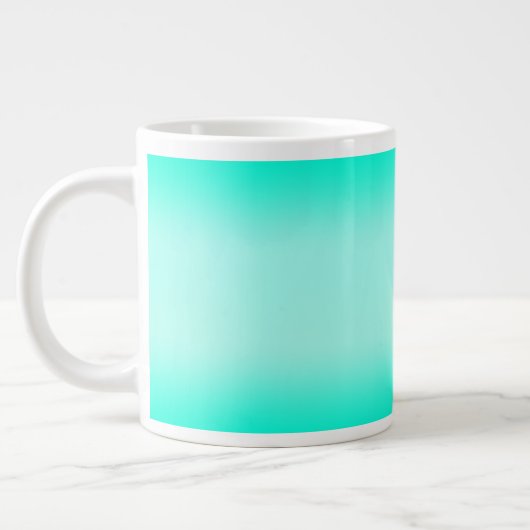 Moderne, einfache, türkisfarbene Farbe Jumbo-Tasse (Links)