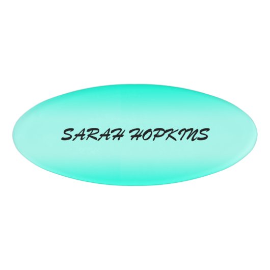 Moderne, einfache, türkisfarbene Farbe Namenschild (Vorderseite)
