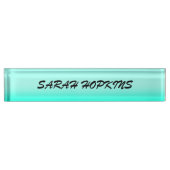 Moderne, einfache, türkisfarbene Farbe Namensplakette (Vorderseite)