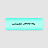 Moderne, einfache, türkisfarbene Farbe Namensschild (Vorderseite)