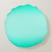 Moderne, einfache, türkisfarbene Farbe Rundes Kissen (Rückseite)