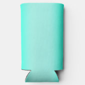 Moderne, einfache, türkisfarbene Farbe Selters Dosenkühler (Rückseite)