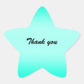 Moderne, einfache, türkisfarbene Farbe Stern-Aufkleber (Vorderseite)