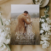 Moderne Einfache Typenbezeichnung Foto Hochzeit Einladung