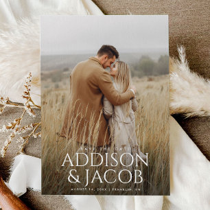 Moderne einfache Typennamen Foto-Hochzeit Save The Date
