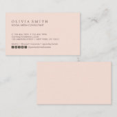 Moderne, einfache Typo Blush Multi Social Media Visitenkarte (Vorne/Hinten)