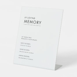 Moderne, einfache Typografie bei der Hochzeit der  Sockelschild