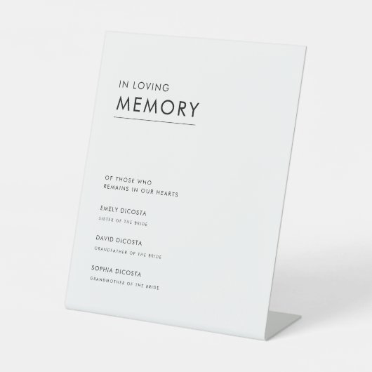 Moderne, einfache Typografie bei der Hochzeit der Sockelschild (Vorderseite)