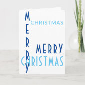 Moderne einfache Typografie Blau Frohe Weihnachten (Vorderseite)