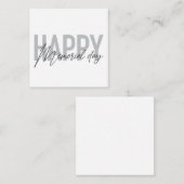 Moderne, einfache Typografie des Happy Memorial Da Mitteilungskarte (Vorne/Hinten)