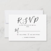 Moderne einfache Typografie-Erinnerungen Gedenkant RSVP Karte (Vorderseite)