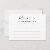 Moderne einfache Typografie-Erinnerungen Gedenkant RSVP Karte (Rückseite)