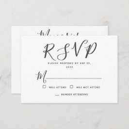 Moderne einfache Typografie-Erinnerungen Gedenkant RSVP Karte