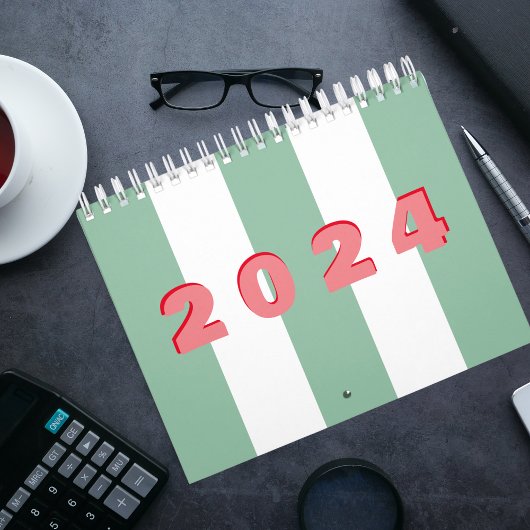 Moderne einfache Typografie gestreift Kalender