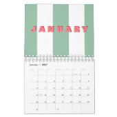 Moderne einfache Typografie gestreift Kalender (Jan 2027)