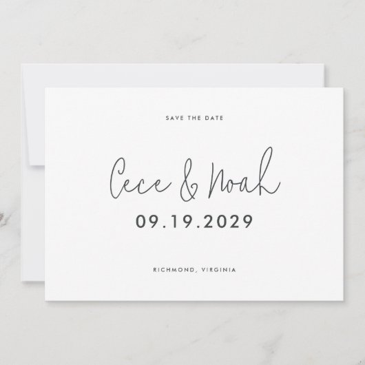 Moderne, einfache Typografie-Hochzeit Save The Date (Vorderseite)