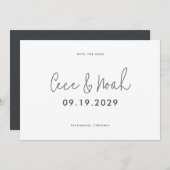 Moderne, einfache Typografie-Hochzeit Save The Date (Vorne/Hinten)