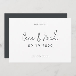 Moderne, einfache Typografie-Hochzeit Save The Date
