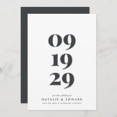 Moderne, einfache Typografie-Hochzeit Save The Date (Vorne/Hinten)