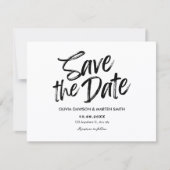 Moderne, einfache Typografie in Schwarz und Weiß Save The Date (Vorderseite)