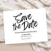 Moderne, einfache Typografie in Schwarz und Weiß Save The Date