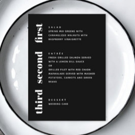 Moderne, einfache Typografie minimalistische Hochz Menükarte