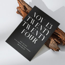 Moderne, einfache Typografie minimalistische Hochz Save The Date