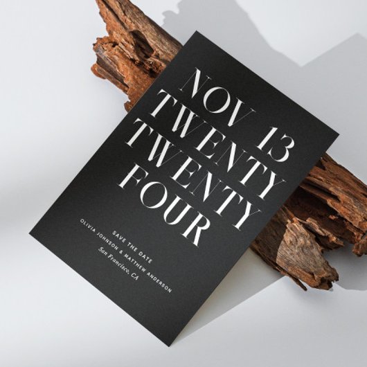 Moderne, einfache Typografie minimalistische Hochz Save The Date