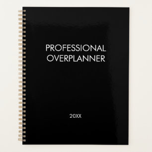 Moderne einfache Typografie Professional Schwarz Planer