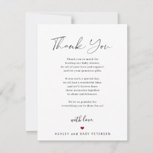 Moderne einfache Typografie-Schrift Baby-Party Dankeskarte