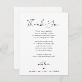 Moderne, einfache Typografie-Skript Babydusche Dankeskarte (Vorne/Hinten)