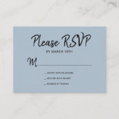 Moderne einfache Typografie Skript Hochzeit RSVP Begleitkarte (Vorderseite)
