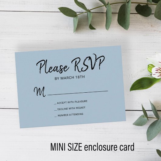 Moderne einfache Typografie Skript Hochzeit RSVP Begleitkarte