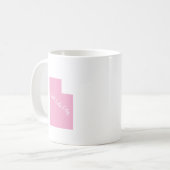 Moderne einfache Typografie Utah Staat Pink Kaffeetasse (Vorderseite Links)