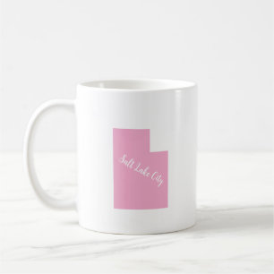 Moderne einfache Typografie Utah Staat Pink Kaffeetasse