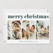 Moderne einfache Typografie Weihnachten Dunkelgrün (Vorderseite)