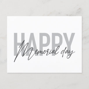 Moderne, einfache Typografie zum Happy Memorial Da Postkarte