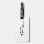 Moderne, einfache u. schöne Hand gezeichneter Gepäckanhänger (Rückseite vertikal)