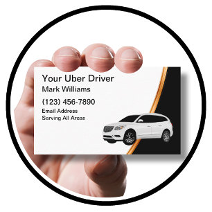 Moderne einfache Uber-Fahrer-Fahrdienstanfrage Visitenkarte