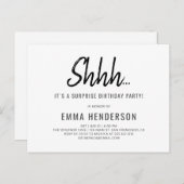 Moderne, einfache Überraschung Geburtstag Einladungspostkarte (Vorne/Hinten)