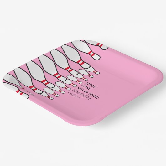 Moderne, einfache und allzeitalte Rosa Bowling Geb Pappteller (Gewinkelt)