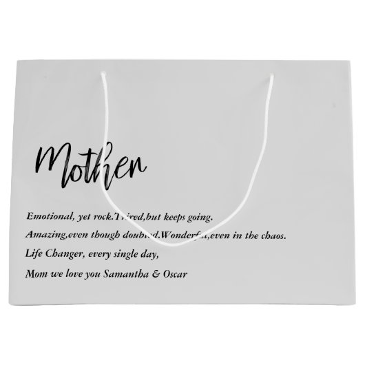 Moderne, einfache und beste Mutter je Bestes Schön Große Geschenktüte (Vorderseite)