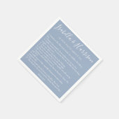 Moderne, einfache und blauer Spaß Fakten Hochzeite Serviette (Ecke)