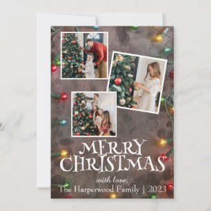 Moderne, einfache und elegante Familienweihnachtsb Feiertagskarte