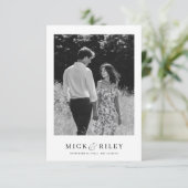 Moderne, einfache und elegante Hochzeit mit Foto u Save The Date (Stehend Vorderseite)