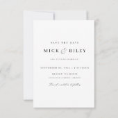 Moderne, einfache und elegante Hochzeit mit Foto u Save The Date (Rückseite)