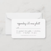 Moderne, einfache und elegante Hochzeitsmahlzeit Mitteilungskarte (Vorderseite)